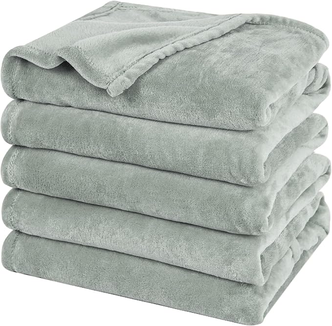 PHF Oversized King Big Fleece Blanket 120"x120", No Shed No Pilling Extra Large Soft Blanket, Giant 10'x 10' Lightweight for Bed, Sofa Travel and Camping, Suitable for All Season, Sage Green