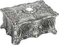 Hipiwe Vintage Jewelry Box, Small Enameled Trinket Box Organizer Rectangular Treasure Chest Box Jewelry Decorative box Keepsake Gift Box Case for Women,3.7x 2.7x 2 inch