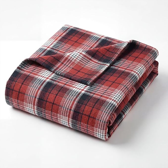 Horaldaily Red Dark Blue Farmhouse Plaid Decorative Blanket Throw, Spring Summer Rustic Soft Lightweight Blanket for Couch Sofa Bed Lounging Decoration, Ideal Gifts for Kids Adults Self, 60x80