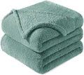 Exclusivo Mezcla King Size Blanket for Bed, Super Soft Velvet Plush Fleece Blankets, Fuzzy Cozy and Warm for Winter, 90x104 Inches, Celadon