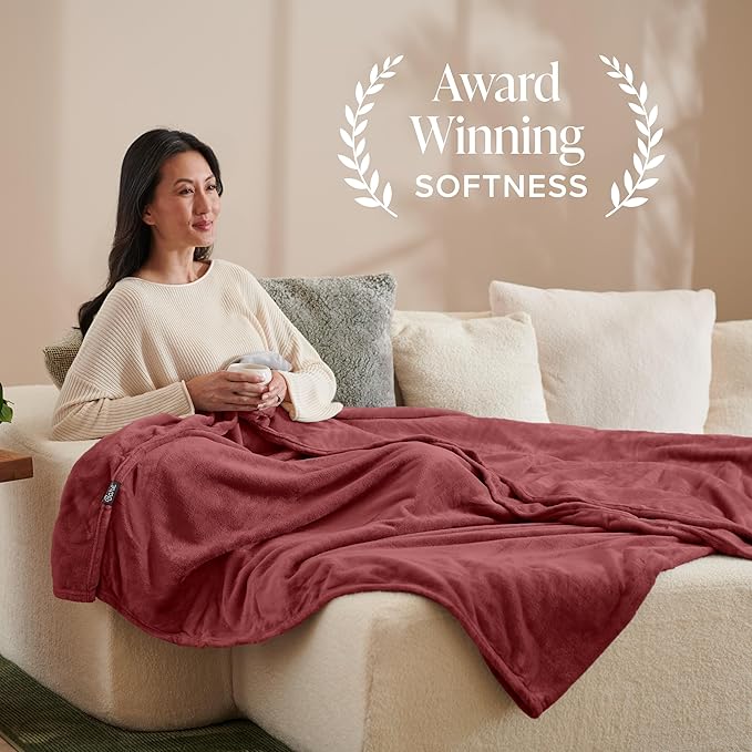 Bare Home Fleece Blanket - Twin/Twin Extra Long - Ultra-Soft Lightweight for Bed, Sofa, and Couch - Luxury Microplush - Cozy Warm Blanket (Twin/Twin XL, Rosewood)