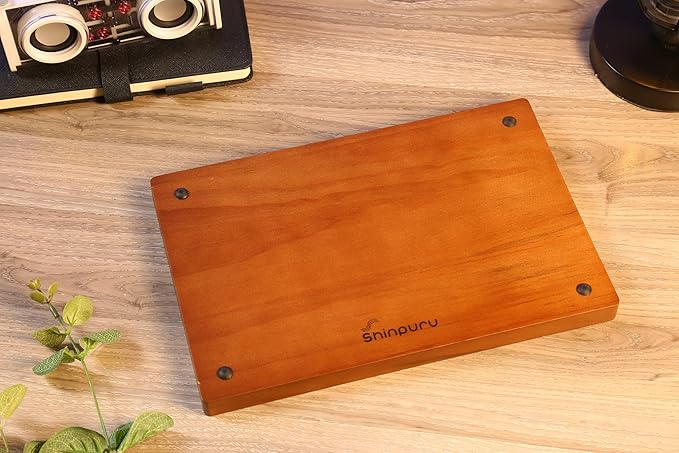 Shinpuru Wooden Valet Tray with Leather Inlay - Nightstand & Desk Organizer - EDC Essentials Catchall Tray for Keys, Phone, Wallet, Watch, Earbuds - Stylish Storage (Wood-Full)