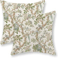 Green Floral Bird Pillow Covers 16x16 Set of 2 Chinoiserie Throw Pillows Green Vintage Flowers Bird Decorative Pillow Cases Outdoor Chinoiserie Decor Farmhouse Cushion Case for Couch Sofa
