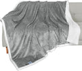 Catalonia Grey Sherpa Throws Blanket, Super Soft Comfy Fluffy Fuzzy Fleece Plush Blanket for Sofa Couch Bed Reversible All Season for Senior Adults, Chevron 50"x60"