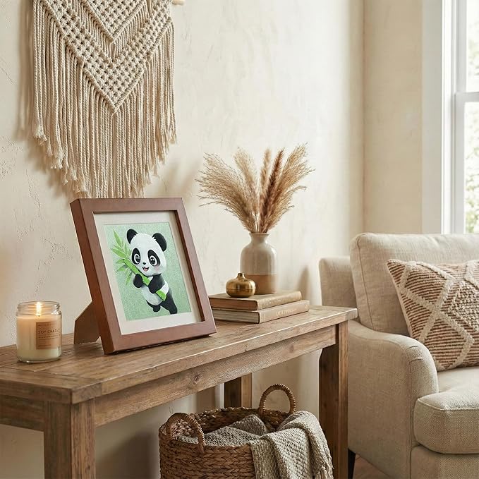 Newscz Framed Wall Art 8.3x8.3 Inch Modern Home Decor for Living Room Bedroom Wall Decor Above Bed & Office Aesthetic Gallery Wall Frame Set Farmhouse & Art Deco Decor Dining Room Kitchen Wall Decor (H-A04)