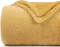 Plush Fleece Throw Blanket for Couch and Bed, Fluffy Fuzzy Cozy Queen-Size Soft Blankets All Season Use (60x80 Inches,Misted Yellow)