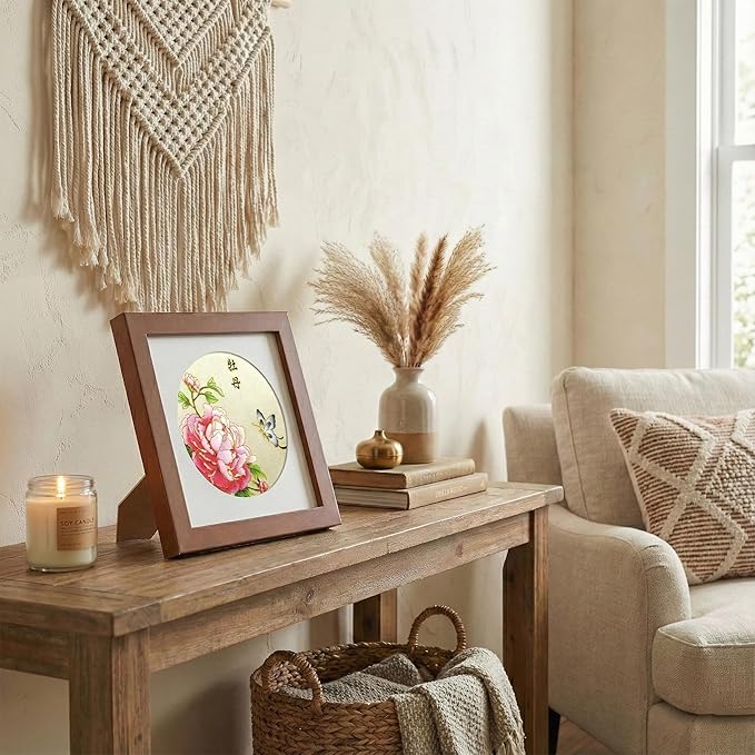 Newscz Framed Wall Art 8.3x8.3 Inch Modern Home Decor for Living Room Bedroom Wall Decor Above Bed & Office Aesthetic Gallery Wall Frame Set Farmhouse & Art Deco Decor Dining Room Kitchen Wall Decor (H-D05)