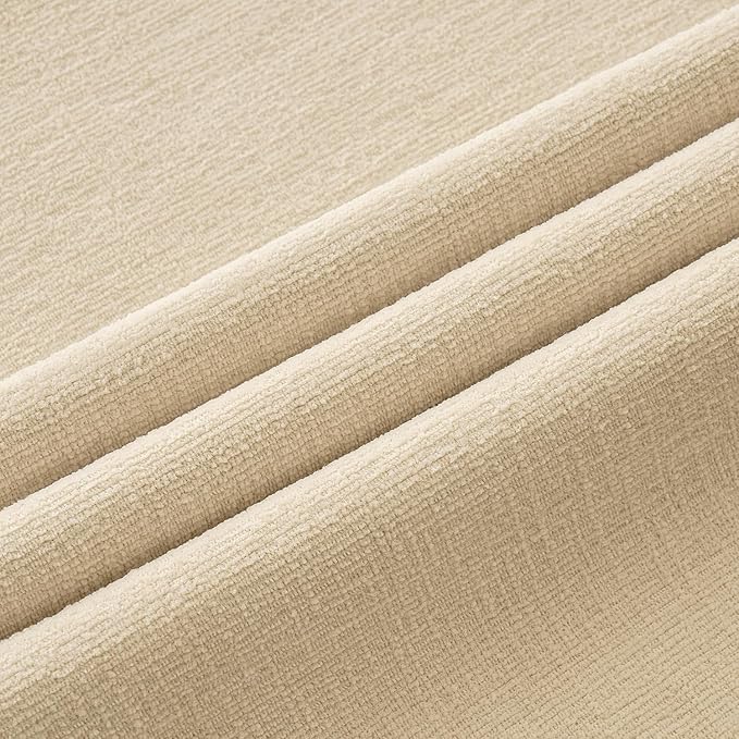 MIULEE Beige Couch Pillow Covers 22x22 Inch, Set of 2 Soft Chenille Decorative Euro Throw Pillow Covers Farmhouse for Sofa Living Room Bed