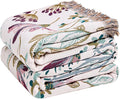 Boho Throw Blanket for Bed Cotton Spring Blankets Bedroom Living Room Twin All Season Lightweight Floral Embroidery Quilt for Couch Sofa Chair 60"x80"