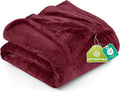 Utopia Bedding Fleece Blanket Twin Size Burgundy 300GSM Luxury Anti-Static Fuzzy Soft Microfiber Bed Blanket (60x80 Inch)