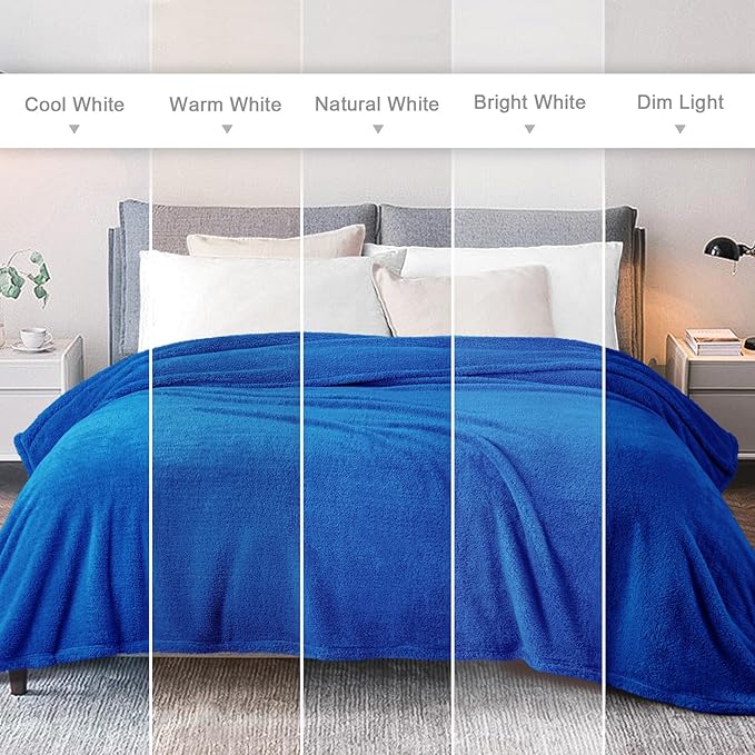 Exclusivo Mezcla Soft Fleece Throw Blanket for Couch, Super Soft Velvet Plush Fleece Blankets, Fuzzy Cozy and Warm for Winter, 50x60 Inches, Cobalt Blue