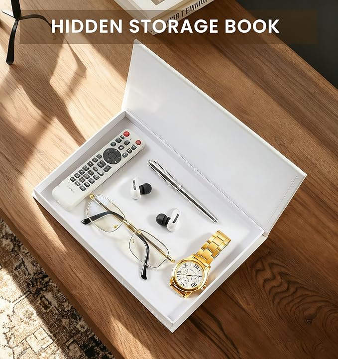 Aesthetic Decorative Books - Coffee Table Books Decor - Faux Decor Book Storage Box for Decoration - Set of 3 Linen Fake Book for Home Table Decor - Bedside Tables Decors - Home Room Bookshelf Decors with 9.06 x 6.3 x 0.984,9.84 x 7.09 x 1.18,11.02x 7....