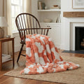 Cozy Bubble Blanket Throw for Couch, Gift for Mom Mother's Day, Soft Blush Pink and White Foldable Travel Blanket for Spring Bed Office Airplane Car Nursery, Machine Washable, 50" x 60"