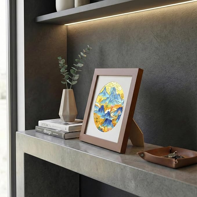 Newscz Framed Wall Art 8.3x8.3 Inch Modern Home Decor for Living Room Bedroom Wall Decor Above Bed & Office Aesthetic Gallery Wall Frame Set Farmhouse & Art Deco Decor Dining Room Kitchen Wall Decor (H-B15)