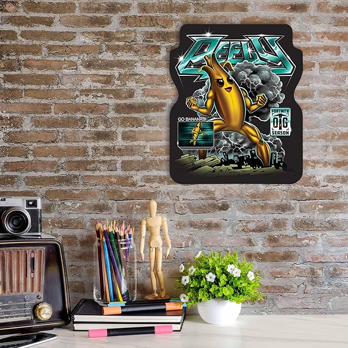 Fortnite Peely Banana Metal Wall Decor - Fun Fortnite Sign for Bedroom or Game Room