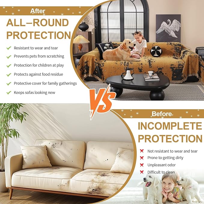 HANDONTIME Abstract Couch Cover for Dogs Pumpkin and Black Couch Cover Blanket for 2 Cushion Sofa Modern Aesthetics Sofa Covers Washable Pet Friendly Chenille Protector Furniture Covers, 71" X 118"