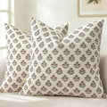 YCOLL Farmhouse Floral Print Throw Pillow Covers 20x20 Set of 2, Rustic Decorative Cushion Covers for Sofa Couch Bed Living Room, Vintage Floral Patterned Cottage Home Decor, Withered Rose
