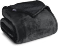 Bare Home Sherpa Fleece Blanket - King Size - Blanket for Bed, Sofa, and Couch - Warm & Lightweight - Fluffy & Soft - Reversible (King, Black - Black)
