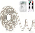 echosari Battery Operated Led Strip Lights White with Remote, 8 Modes, Dimmable, Timer, Self-Adhesive, Cuttable, for PC TV Kitchen Cabinet Shelves Bedroom Decor (3m 90LED)