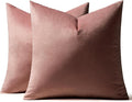 MIULEE Velvet Throw Pillow Covers 18x18 Inch, Pack of 2 - Jam, Soft Solid Decorative Pillow Covers Cushion Cases Modern Luxury Home Decor for Spring Couch Sofa Bedroom Livingroom