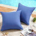 MIULEE Pack of 2 Decorative Outdoor Waterproof Pillow Covers Square Garden Cushion Sham Throw Pillowcase Shell for Spring Patio Tent Couch 18x18 Inch Royal Blue