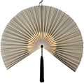 ChumDecor Fan Wall Decor, Japanese Giant Fan, Large Bamboo Fan Wall Art For Boho Hanging Headboard, Decorative Folding Fans For Over Bed, Asia Trending (Gray 40inch)