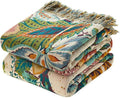 Boho Throw Blanket for Bed Cotton Spring Blankets Twin Size for Bedroom Living Room All Season Lightweight Botanical Floral Embroidery Quilt for Couch Sofa Chair 60"x80" Home Decor