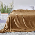 StangH Camel Fleece Bed Blanket Queen Size - Flannel Super Soft Throw Blanket for Babies, Cozy Microfiber Plush Fuzzy Blankets for Couch Sofa Decoration, (Queen Size 90 x 90, Camel)