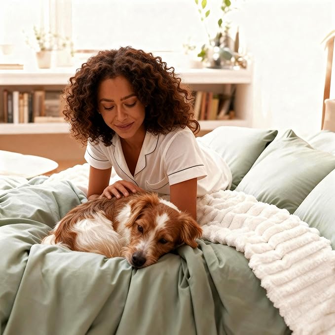Nookly Cream Fleece Blanke Queen Size, Soft Lightweight Ribbed Plush Bed Blanket, Cozy All-Season Striped Fleece for Bedroom and Home Décor, 90x90 Inches