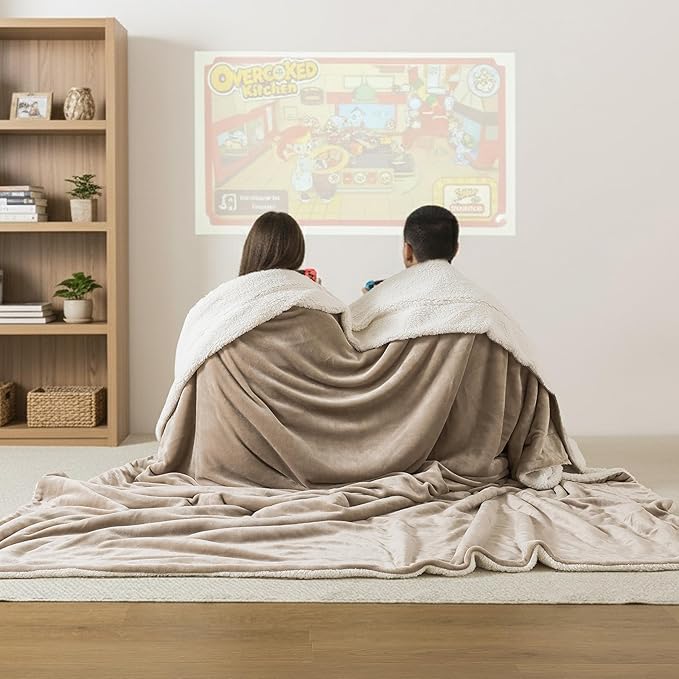 WDCOZY Sherpa Fleece Blankets Fuzzy Warm Throw Blanket Thick Super Soft Reversible Luxurious Fluffy Plush for Sofa Couch Bed Home Decor All Seasons Winter Blankets Tan Camel Beige 60"x80"