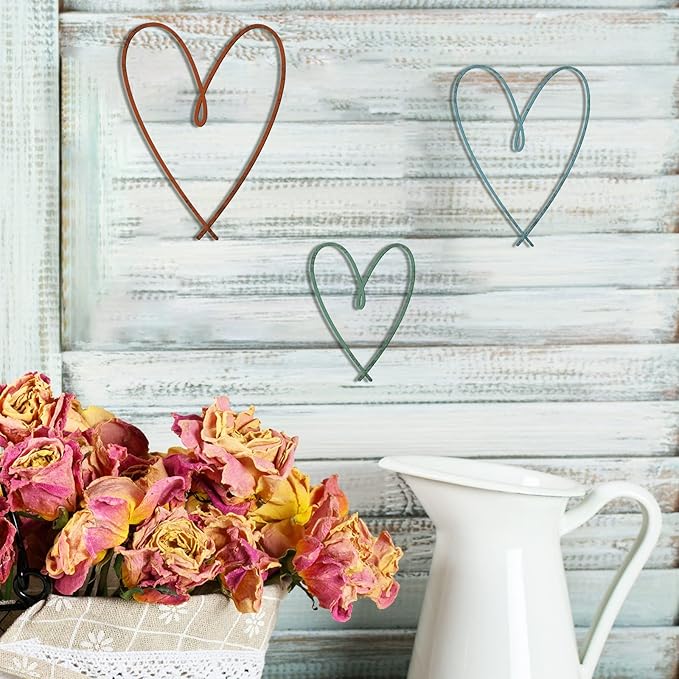 Pangda 4 Pieces Metal Heart Wall Art Decor Love Heart Wall Sign Ornaments for Bedroom Living Room Decoration(Multi Colors)