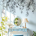 Black Plants Leaves Wall Decals Peel and Stick, Large Floral Flowers Vinyl Wall Stickers, Removable Vine Home Decor Art for Bedroom Living Room Classroom Office
