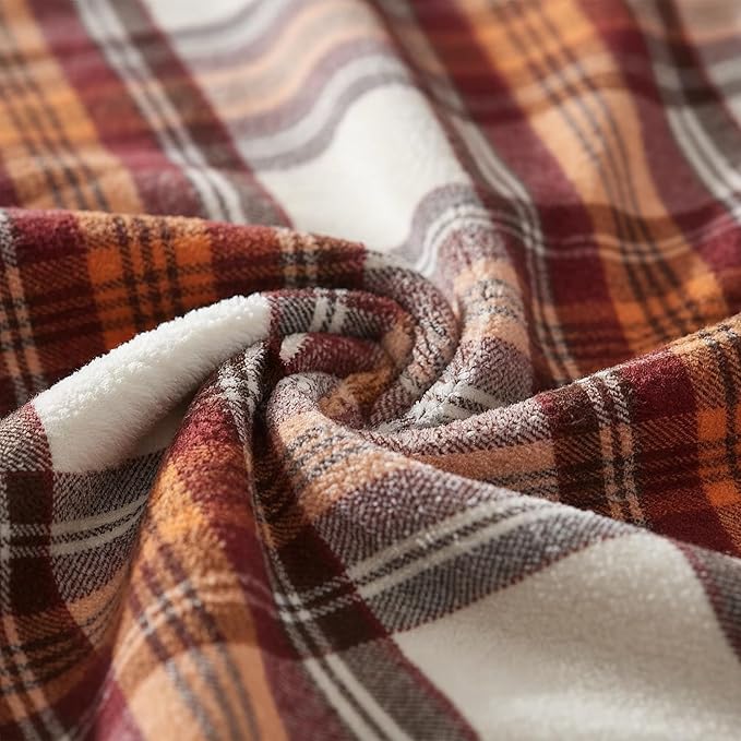Eddie Bauer - Sherpa Throw Blanket for Couch 50x60 – Ultra Soft Reversible Fleece & Plush Sherpa Blanket, Warm Cozy Plaid Throw Blanket for Sofa, Bed, Living Room, Cabin Decor