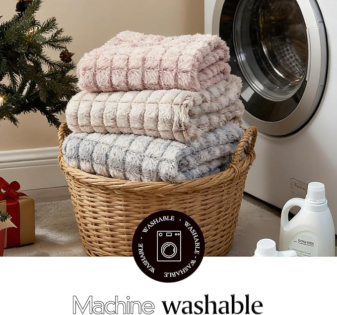 Micromink Sherpa Throw Blanket for Couch, Fluffy Plush Reversible Throw Blanket for Sofa Bed Chair Room Decor - Luxury Soft Cozy Gifts for Women, 50 x 60 Inches, Purple