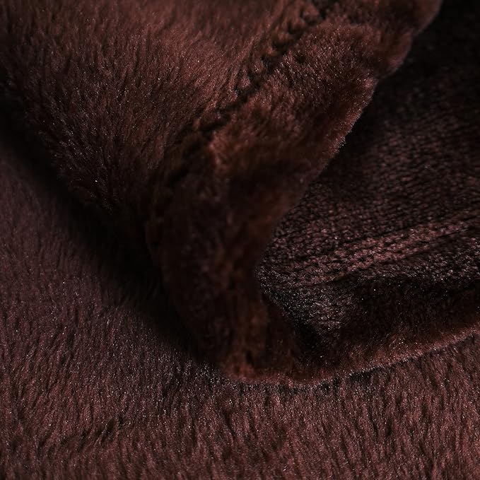 SOCHOW Flannel Fleece Blanket Twin Size, All Season Lightweight Super Soft Cozy Blanket for Bed or Couch, Brown, 60" X 80"