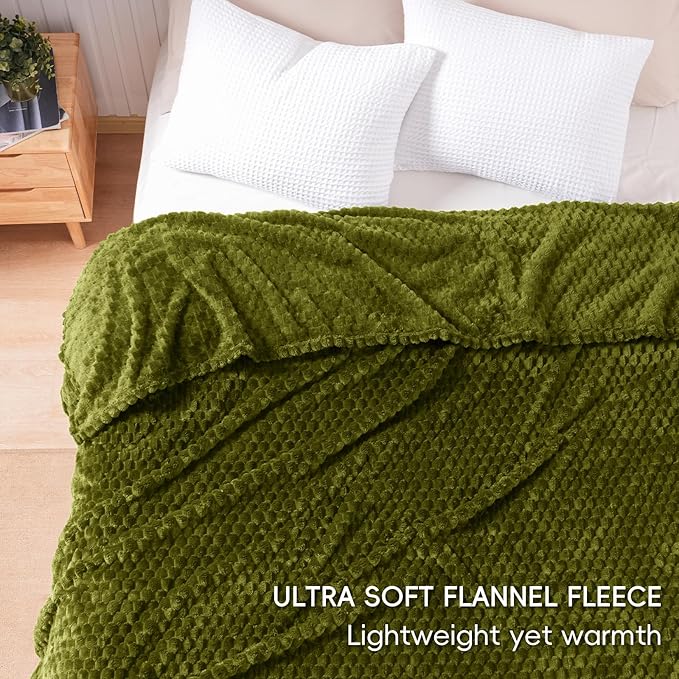PHF P Flannel Fleece Blanket T Olive Green US