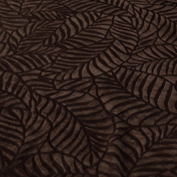 SOCHOW Super Soft Flannel Fleece Throw Blanket, Lightweight Cozy Warm Leaves Textured Plush Blanket for Bed Couch Sofa, 60 x 80 Inches, Brown
