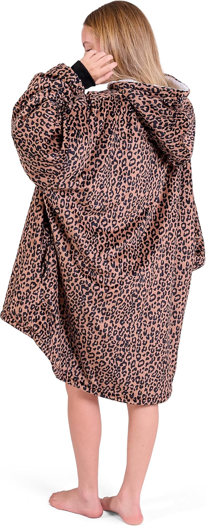 Bare Home Wearable Blanket Hoodie - Soft Plush Sherpa - Warm and Cozy - Oversized Wearable Blanket - Adult & Kid Sizes