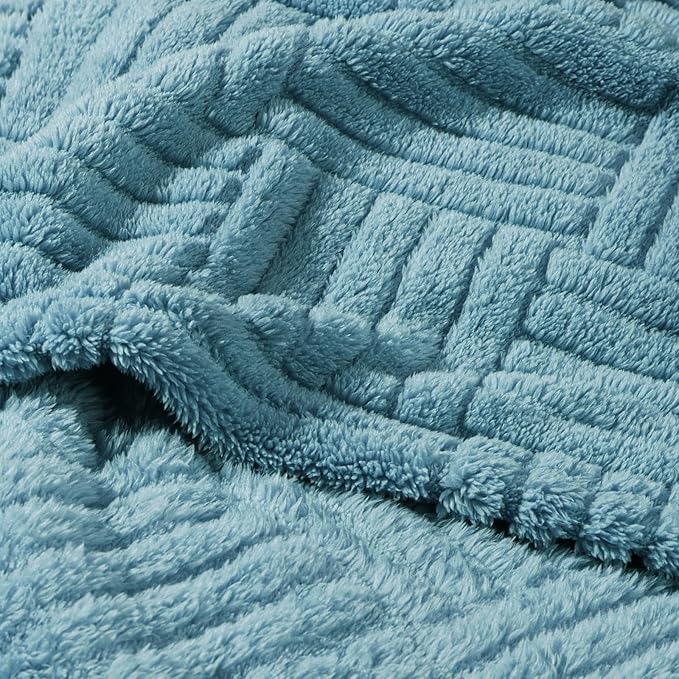 Whale Flotilla Lightweight Fleece Throw Blanket for Couch, Fuzzy Soft Blankets with Decorative Jacquard Pattern for All Season, Warm and Fluffy, 50x60 Inch, Slate Blue