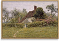 InSimSea Framed Canvas Wall Art Vintage Decor, Old Cottages Countryside Landscape Large Canvas Art, Rustic Farmhouse Wall Decor for Bedroom Living Room Bathroom, 16"x24"