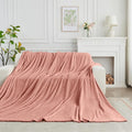 FY FIBER HOUSE Oversized King Blanket 120" x120" Seamless Extra Large Bed Blanket 10' x 10' Super Soft Plush Fuzzy Huge Blankets for Couch Office Sofa, Pink