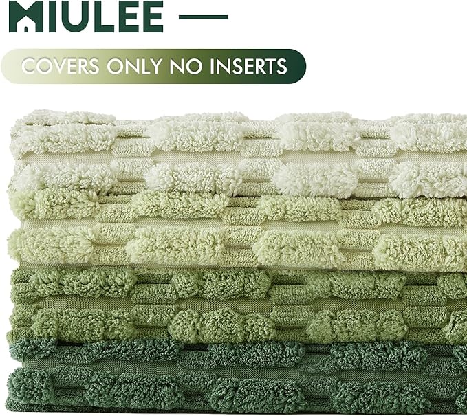 MIULEE Soft Corduroy Spring Throw Pillow Covers Set of 4 Forest Green 18x18 Inch Modern Farmhouse Boho Decorative Accent Cushion Covers for Couch Sofa Bedroom