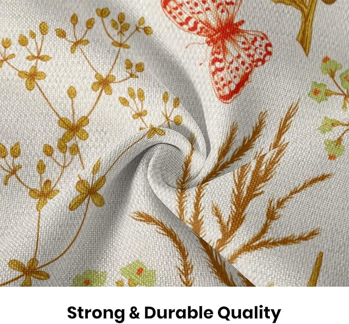 AEIOAE Summer Pillow Covers 18x18 Inch Set of 2,Yellow Wild Flower Plant Throw Pillows Case,Seasonal Floral Outdoor Decorative Square Linen Farmhouse Decor Cushion Covers for Home Sofa Bed Couch