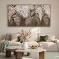 Boho Wall Art - Modern Minimalist Brown Canvas Artwork,Neutral Pictures for Living Room Textured Large Wall Art for Bedroom Wall Decor Framed Paintings 20×40IN