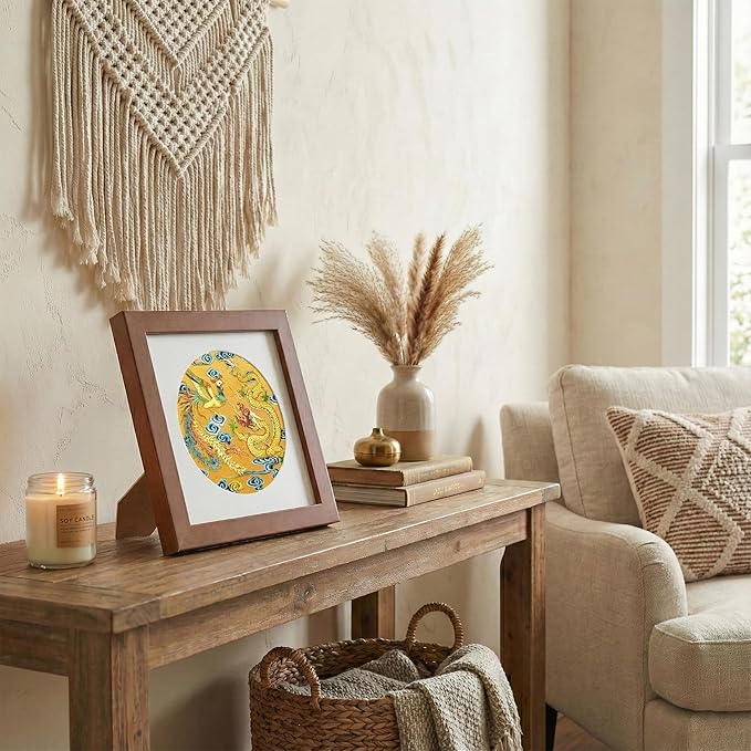 Newscz Framed Wall Art 8.3x8.3 Inch Modern Home Decor for Living Room Bedroom Wall Decor Above Bed & Office Aesthetic Gallery Wall Frame Set Farmhouse & Art Deco Decor Dining Room Kitchen Wall Decor (H-E03)