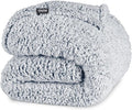 Bare Home Faux Shearling Blanket- Blanket for Bed, Sofa, Couch, Camping, Travel, and Gifts - Warm & Lightweight - Fluffy & Soft (Twin/Twin XL, Tipped Dusty Blue)