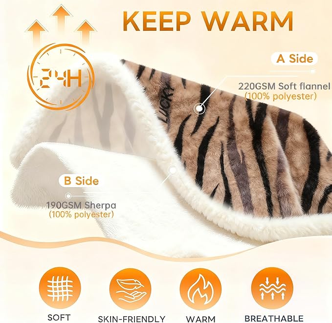 Soft Fleece Blanket Queen Size 90"x90", Plush Throw Blanket for Couch & Bed - Warm Cozy Gift for Women, Mom - Winter Home Decor Bedding