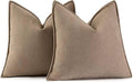 MIULEE Pack of 2 Coco Brown Decorative Pillow Covers 18x18 Inch Soft Chenille Luxurious Couch Throw Pillows Farmhouse Cushion Covers with Elegant Design for Sofa Bedroom Living Room Home Decor