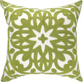 Alysheer Embroidered Decorative Throw Pillow Cover 20"x 20", Boho Mandala Modern Thick Embroidery Pattern, Cotton Canvas Avacado Green Cushion Case for Sofa Couch Bed Living Room (Chartreuse Green)