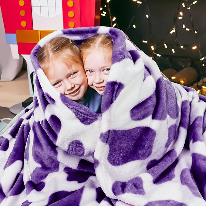 Purple Throw Blankets for Women, Lightweight Soft Warm Fuzzy Lavender Fleece Throws for Bed Couch Room Decor, Cozy Purple Gifts for Girls Women 50x60 inches